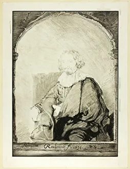 Portrait of a Man in an Arm Chair... published 1821. Creator: Christian Josi