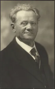 Portrait of a Man in Black Striped Suit, 1907-1943. Creator: Louis Fleckenstein