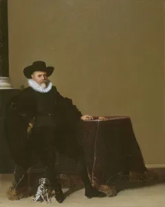 Pocket Watch Prints: Portrait of man in a black velvet suit
