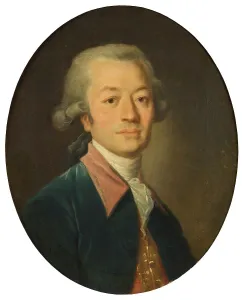Greuse Jean Baptiste Prints: Portrait of a Man in Blue, c18th century. Creator: Jean-Baptiste Greuze