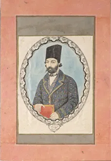 Sciencist Prints: Portrait of a man with a Book, c. 1870. Artist: Aqa Bala (active Mid of 19th cen. )