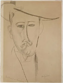 Modigliani Prints: Portrait of a Man, c. 1915. Creator: Modigliani, Amedeo (1884-1920)