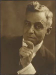 Toned Gelatin Silver Print Prints: Portrait of a Man with Chin in Hand, 1907-1943. Creator: Louis Fleckenstein
