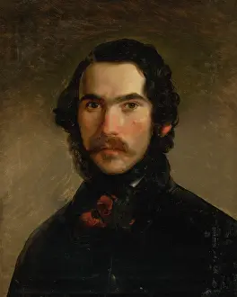 Roth Prints: Portrait of a Man in Dark Clothes, 1840-1860. Creator: Imrich Emanuel Roth