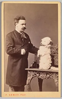 Pascal Sebah Prints: Portrait of a Man and His Dog, c. 1880. Creator: Pascal Sebah (Turkish, 1823-1886)