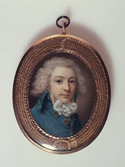 Ivoirerie Prints: Portrait of a man dressed in blue, c1795. Creator: Abraham Daniel