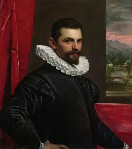 Neck Ruff Prints: Portrait of a Man (Francesco Bassano?), 1587. Creator: Domenico Tintoretto