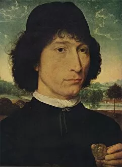 Hans Memling Gallery: Portrait of a man holding a coin of the Emperor Nero, 1474. Artist: Hans Memling