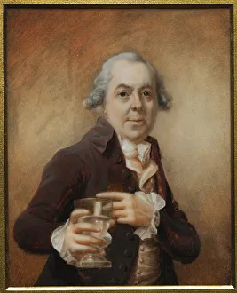 Portrait of a Man Holding a Glass, c. 1780s. Creator: Joseph Daniel (British, c. 1760-1803)