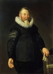 Neck Ruff Prints: Portrait of a Man Holding a Glove, 1632. Creator: Thomas de Keyser