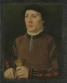 Historical Scene Or Person Prints: Portrait of a man holding gloves, c1500-1550. Creator: Unknown
