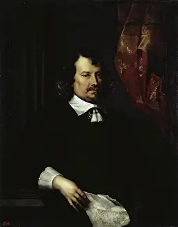 Correspondence Prints: Portrait of a Man Holding a Letter, 1650. Creator: Pieter Thijs