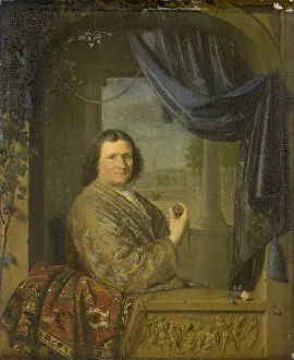 Pieter Cornelisz Prints: Portrait of a Man holding a Watch, 1688