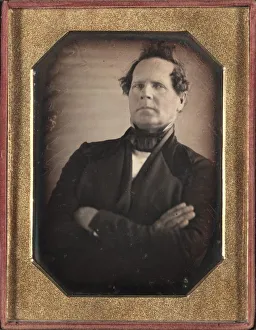 Unidentified Photographer Prints: Portrait of Man Leaning Away from Camera, late 1840s. Creator: Unidentified Photographer