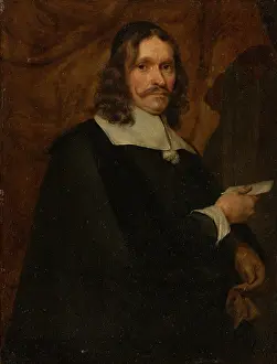 Correspondence Prints: Portrait of a Man with Letter, c1650-1670. Creator: Gonzales Coques circle