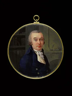 Enamelie Prints: Portrait of a man in a library, between 1800 and 1810. Creator: Henri Leveque
