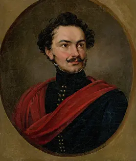 Johann Prints: Portrait of a man with moustache, 1826. Creator: Janos Rombauer