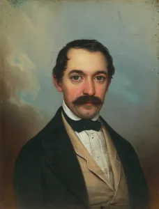 Portrait of a man with moustache, 1847. Creator: Gustav Muller