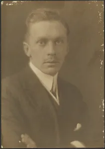 Pictorialism Prints: Portrait of a Man with Thin Moustache, 1907-1943. Creator: Louis Fleckenstein