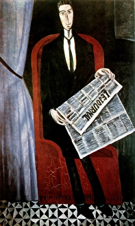 Relaxation Prints: Portrait of a Man with a Newspaper (Chevalier X)