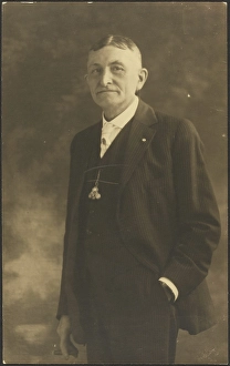 Pictorialism Prints: Portrait of a Man with Ornate Watch Fob, 1907-1943. Creator: Louis Fleckenstein