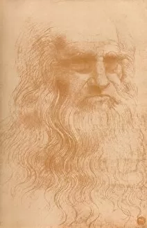 Leonardo Gallery: Portrait of a Man in Red Chalk, c1512, (1932). Artist: Leonardo da Vinci