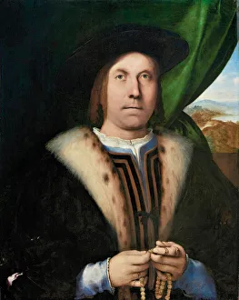 Portrait of a Man with a Rosary, ca 1515-1520. Creator: Lotto, Lorenzo (1480-1556)
