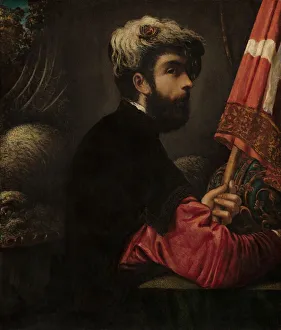Caletti Giuseppe Gallery: Portrait of a Man as Saint George, c. 1620s. Creator: Giuseppe Caletti