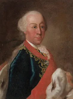 Tailcoat Prints: Portrait of a Man in a Tailcoat and an Ermine Cloak, 18th century. Creator: Unknown