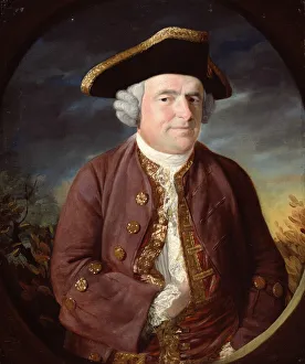 Russell John Prints: Portrait of a Man in a Tricorn Hat, 1767. Creator: John Russell