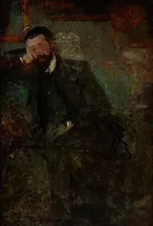 Boznanska Olga Prints: Portrait of a Man-two-sided painting, c1900. Creator: Olga Boznanska