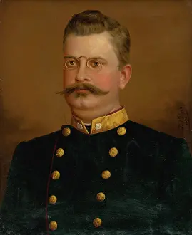 Pince Nez Prints: Portrait of a Man in Uniform, 1893. Creator: FJ Dyck