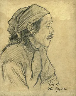 Karatanov Dmitrii Innokentevich Prints: Portrait of a Man, Ust'-Ozernoy, 1927. Creator: Dmitrii Innokent'evich Karatanov