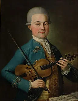 1670s Prints: Portrait of a Man-Violinist, 1670s. Creator: Unknown