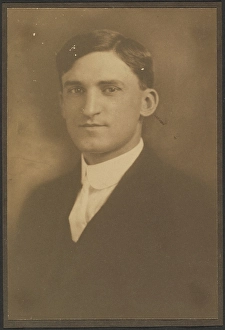 Pictorialism Prints: Portrait of a Man with Watch Chain (not visible), 1907-1924. Creator: Louis Fleckenstein