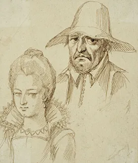 High Class Prints: Portrait of a man and a woman, unknown date. Creator: Anon