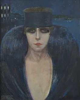 Portrait of Marchesa Luisa Casati, 1917. Creator: Bisi Fabbri, Adriana (1881-1918)