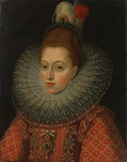 Austria Margaret Of Prints: Portrait of Margaret of Austria (1584-1611), Queen of Spain, c.1600. Creator: Unknown