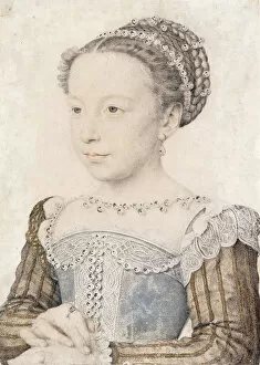Chantilly Gallery: Portrait of Margaret of Valois (1553-1615), ca 1559. Artist: Clouet, Francois (1510-1572)