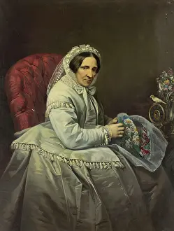 Elderly Woman Prints: Portrait of Maria Adlerberg, 1871. Creator: Ivan Tyurin