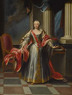 Portrait of Maria Anna Sophia of Saxony (1728-1797), Electress of Bavaria. Creator: Horemans
