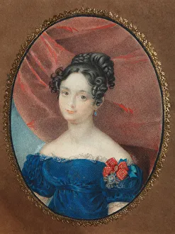 Portrait of Maria Jakovlevna Naryshkina (1789-1854), nee Lobanova-Rostovskaya, 1840s. Artist: Anonymous