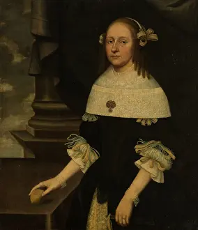 Pearls Prints: Portrait of Maria Margareta von Holzhausen, 1664. Creator: Johann Friedrich Trescher