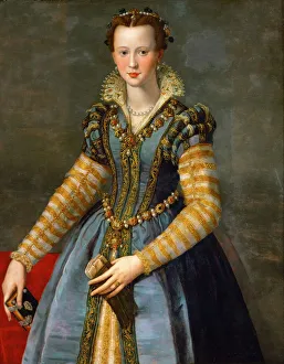 Medici Prints: Portrait of Maria de Medici (1540?1557), ca 1555. Artist: Allori, Alessandro (1535-1607)