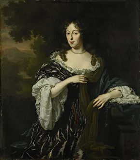 Micheel Van Musscher Prints: Portrait of Maria Schaep, Wife of Hendrick Bicker, 1682. Creator: Michiel van Musscher