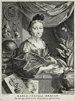 Gsell Prints: Portrait of Maria Sibylla Merian (1647-1717), 1717. Creator: Gsell, Georg (1673-1740)