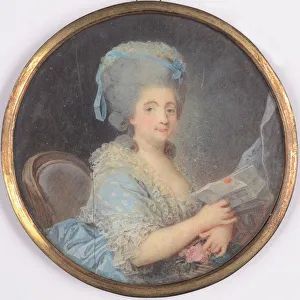 Gouache On Horn Prints: Portrait of Maria Stepanovna Talyzina, nee Apraxina (1742-1796), 1781-1783