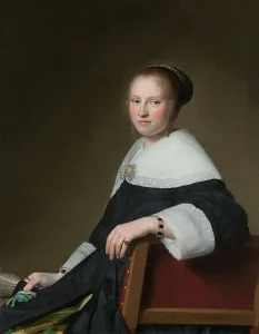 Verspronck Jan Prints: Portrait of Maria van Strijp, 1652. Creator: Jan Verspronck