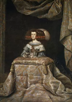 Philip Iv Gallery: Portrait of Mariana of Austria (1634?1696), praying, c. 1655. Artist: Velazquez, Diego (1599-1660)