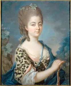 Pastel On Cardboard Collection: Portrait of Marie-Aurore de Saxe (1748-1821) as Diana, ca 1777